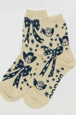 Cheap BAGGU Crew Socks - Cherub Bows