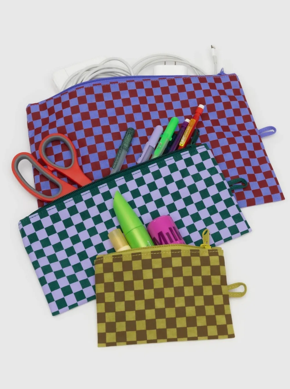 Cheap BAGGU Flat Pouches - Jewel Checks