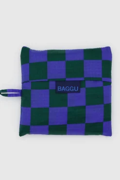 Online BAGGU Reusable Bag Large - Iris Green Check