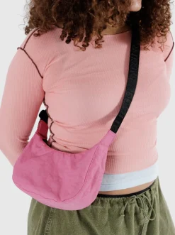 Best Sale BAGGU Small Crescent Nylon Bag - Rose Asalée