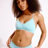Cheap BLUSH The Micro Lace Trim Bralette - Aqua