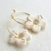 Flash Sale BOUCLE D'OR Flower Hoop Earrings - Ivory