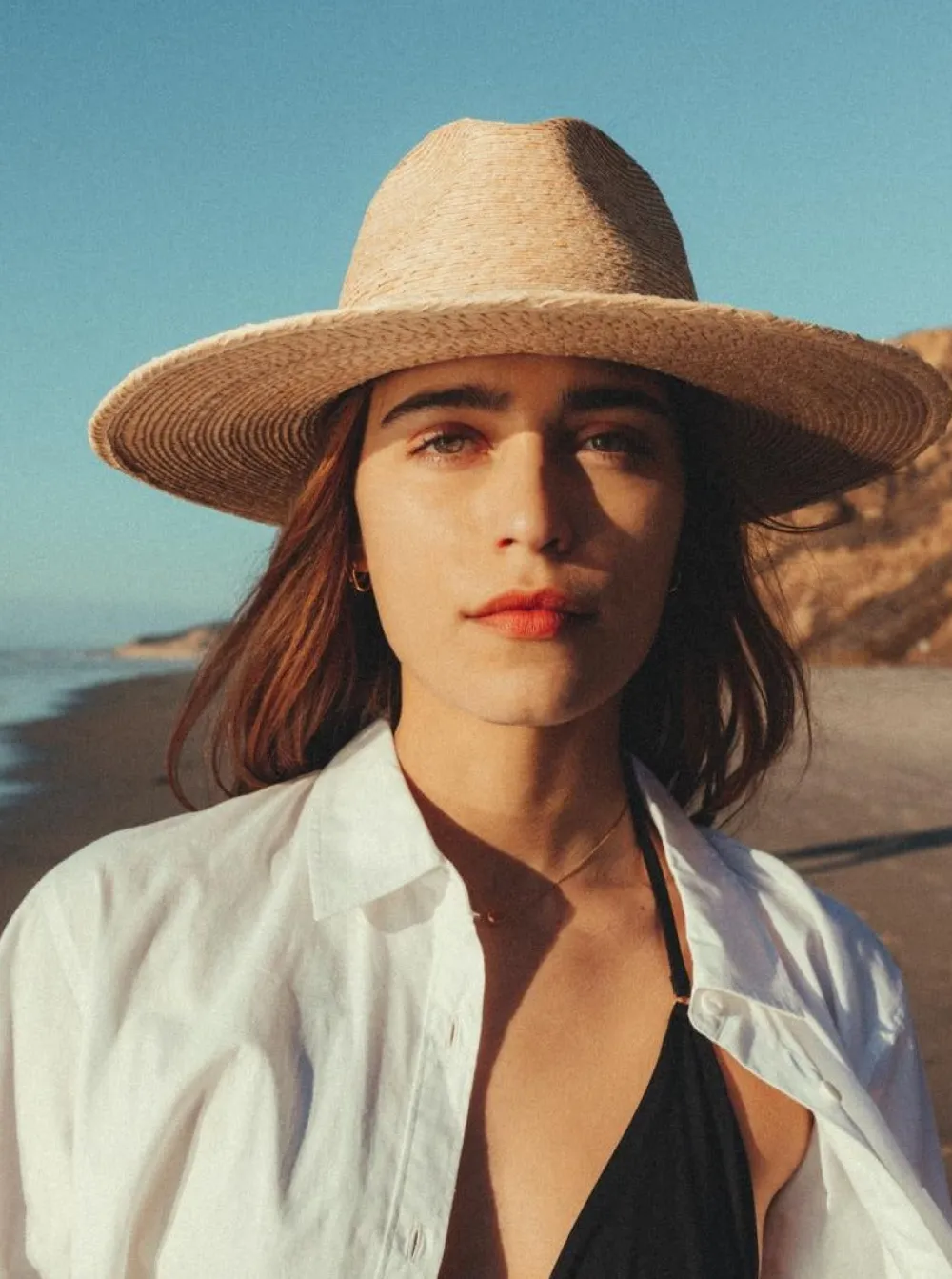 Store BRIXTON Field Proper Hat - Natural and Brown