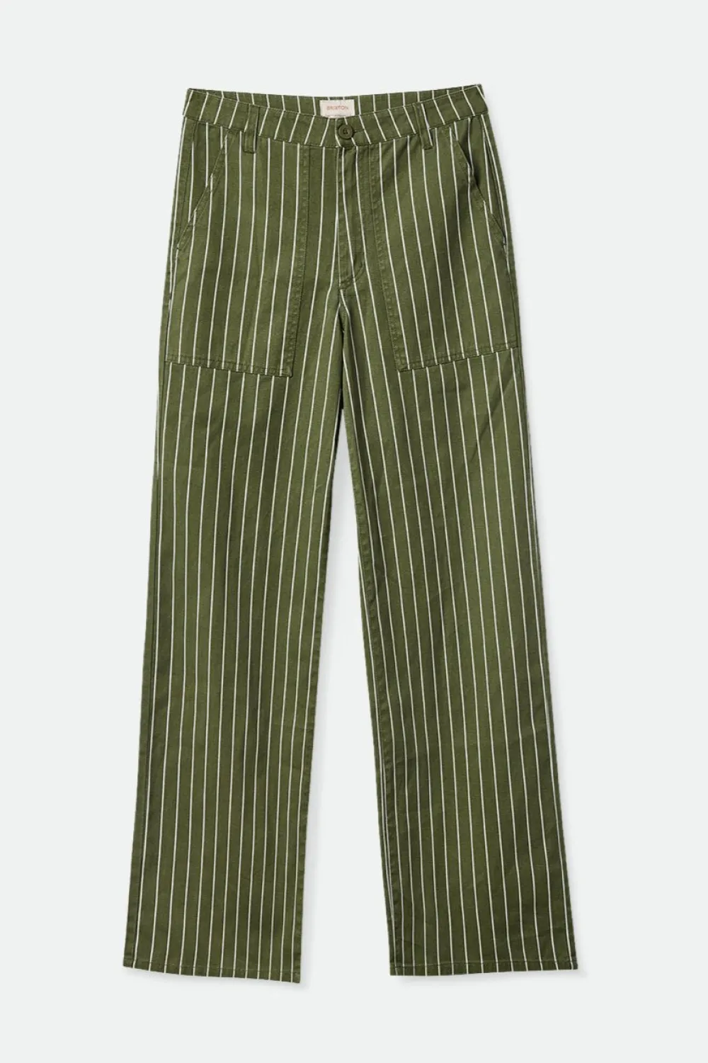 Shop BRIXTON Vintage Military Trousers - Olive White Stripe