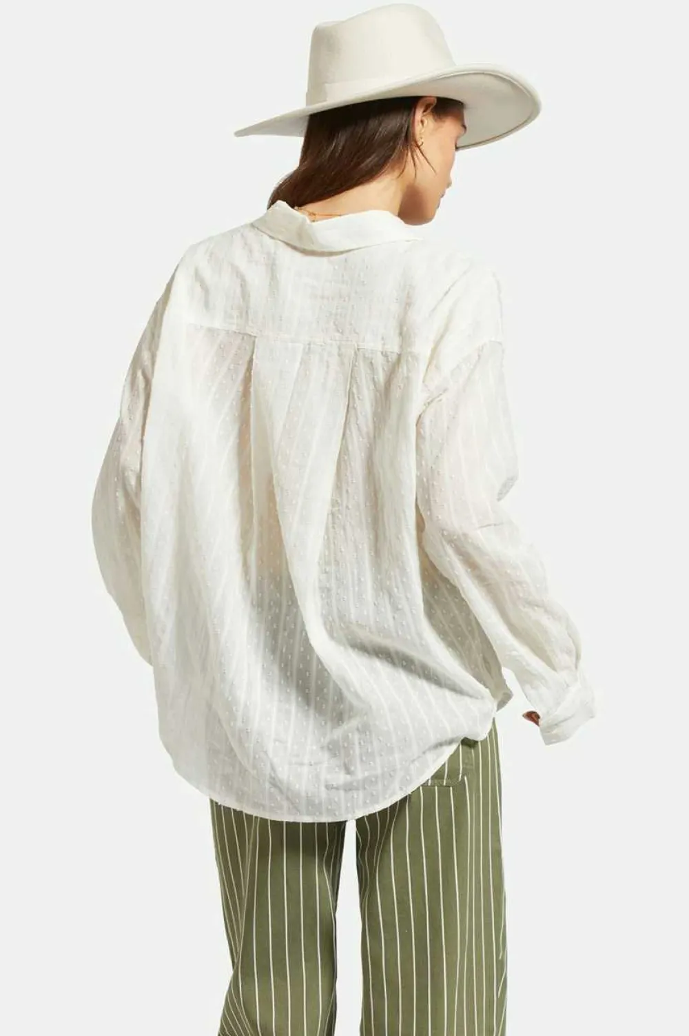 Shop BRIXTON Vintage Military Trousers - Olive White Stripe