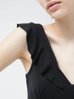 Cheap COMPANIA FANTASTICA Ruffled Camisole - Black