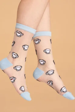 Cheap COUCOU SUZETTE Transparent Socks - Coffee