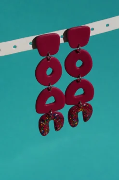 Shop CROCODILE AGILE Gabie Earrings - Geometric Glitter Trio