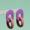 Sale CROCODILE AGILE Lauriette Earrings - Mauve and Coral