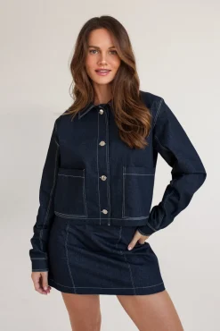Cheap DAILYSTORY Ashley Skirt - Blue Denim