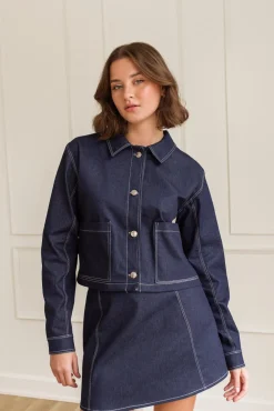 Cheap DAILYSTORY Ashley Skirt - Blue Denim