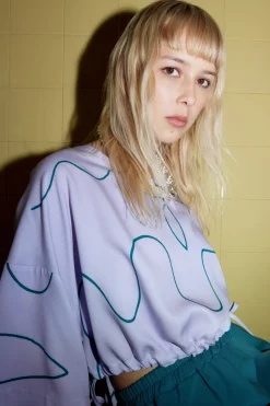 Best Sale EVE GRAVEL Tama Blouse - Lilac and Green
