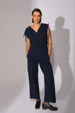 Best EVE LAVOIE Last Night Jumpsuit - Navy Blue