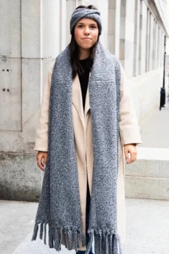 Cheap GIBOU Curly Fleece Scarf with Fringes