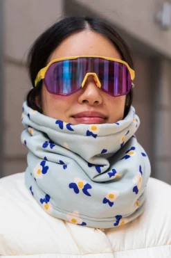 Discount GIBOU Fleece Neck Warmer - Floral Blue