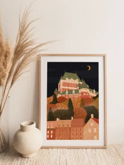 Outlet ITSFUNNYHOWWW Print - Chateau Frontenac at Night