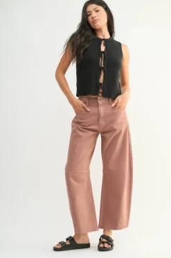 Fashion JUST BLACK DENIM Jean Barrel - Clay