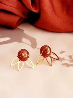 Online KAG 2 Piece Flower & Round Earrings