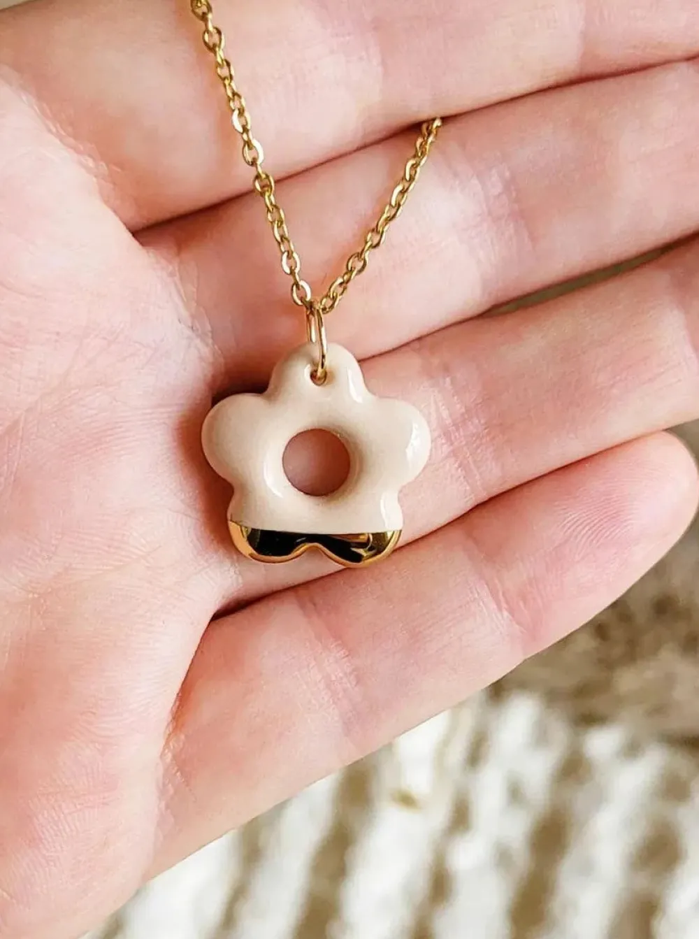 Cheap KAG Ceramic Flower Earrings