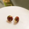 Discount KAG Half Sun Ceramic Earrings - Green