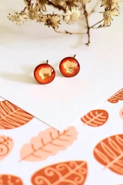 Fashion KAG Resin Earrings - Black and Copper