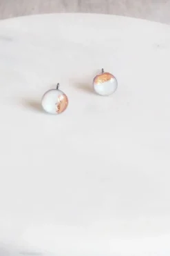 Fashion KAG Resin Earrings - Black and Copper