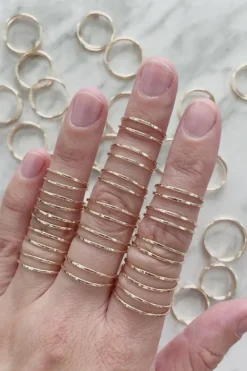 New MAKSYM Double Hammered Ring - Gold