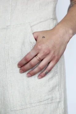 New MAKSYM Double Hammered Ring - Gold