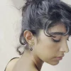 Fashion MAKSYM Twisted Hoop Earrings + Black Onyx - Silver
