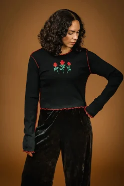 Sale MERCEDES MORIN Erica Top - Black