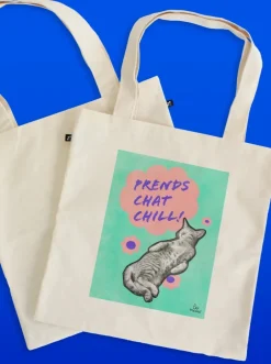 Sale OUI MANON Sac Tote Bag - Prends chat chill