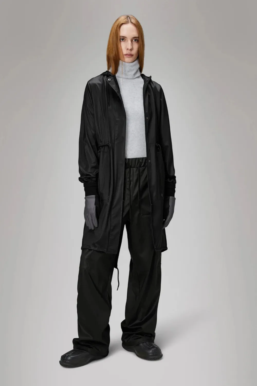 New RAINS String W Waterproof Parka Jacket - Black