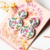 Hot SLOW DAY STUDIOS Floral Earrings - Off White