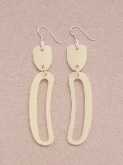 Discount WARREN STEVEN SCOTT Mini Elongated Ovoid Earrings - Ivory