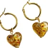 Shop YELLOW DOTS STUDIO Boucles d'oreilles Cœur en Verre Ambré